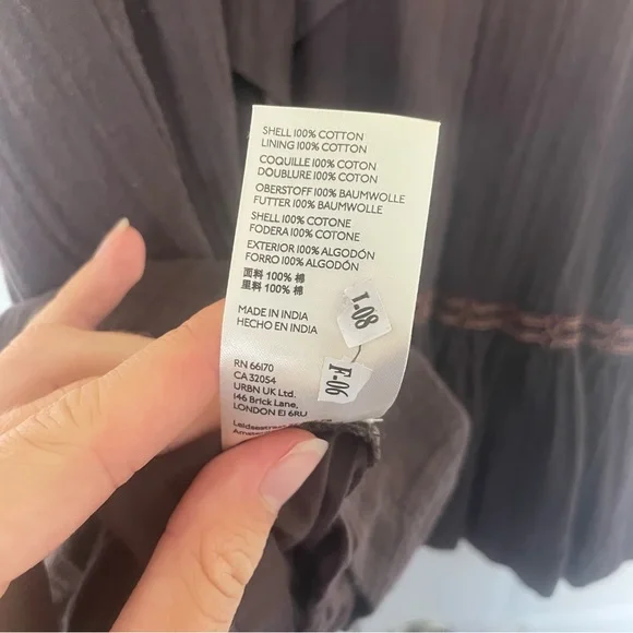 NWT Free People Easy To Love Bubble Mini Dress size medium color expresso beans - Picture 9 of 12